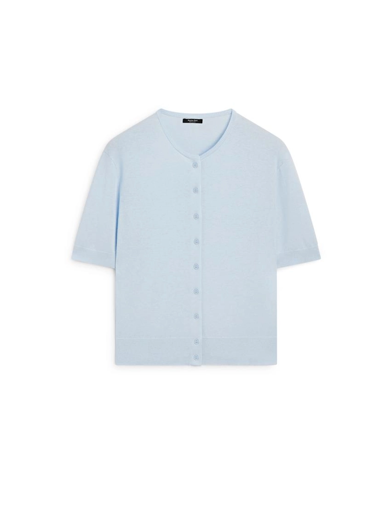 Кардиган с коротким рукавом из вязаного полотна