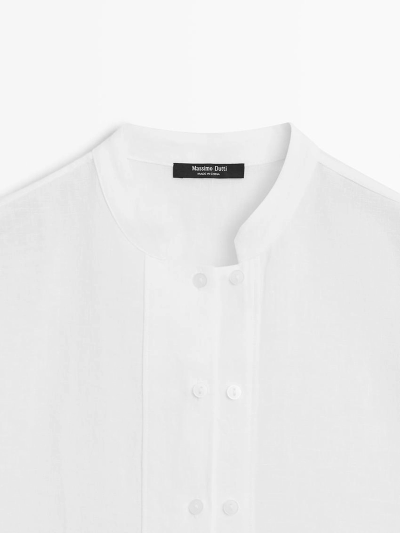 Рубашка из 100% льна с пуговицами