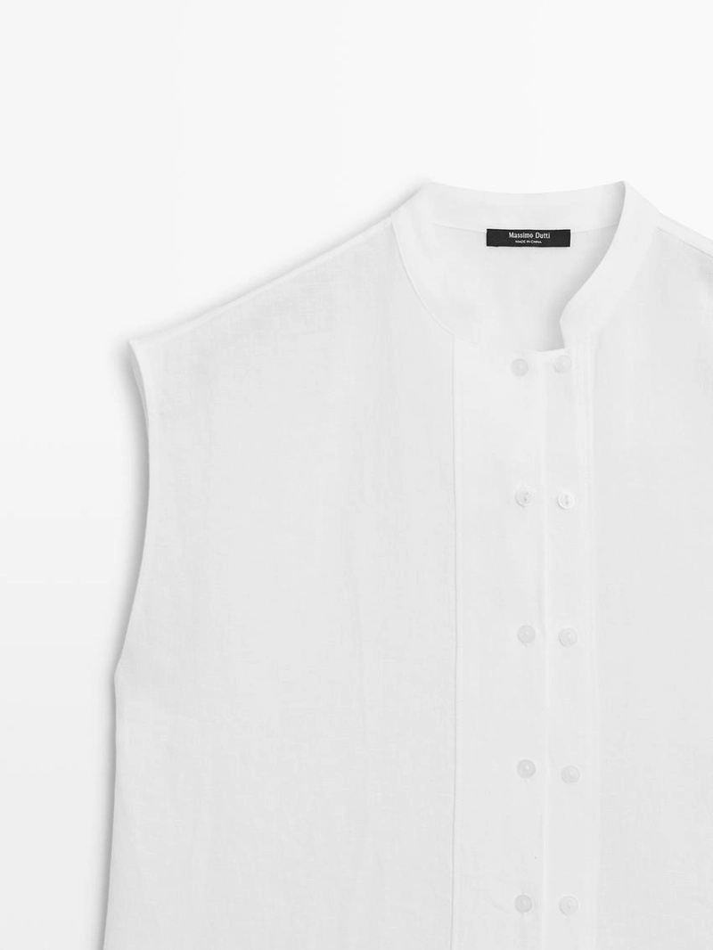 Рубашка из 100% льна с пуговицами