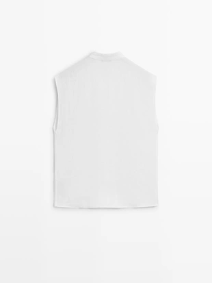 Рубашка из 100% льна с пуговицами- Заказать в России