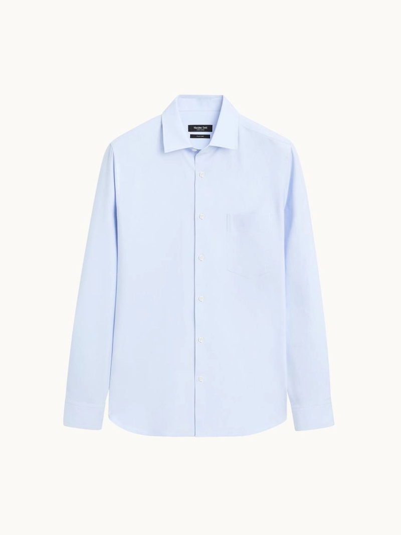 Рубашка из хлопково-шелковой смеси с карманом