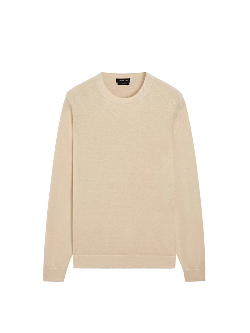 Свитер из льна с круглым вырезом