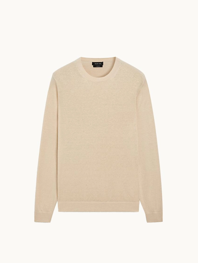 Свитер из льна с круглым вырезом