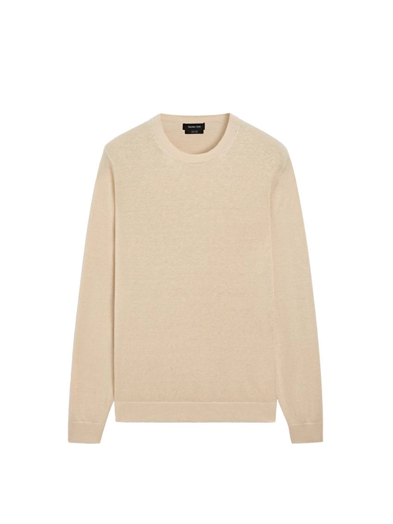 Свитер из льна с круглым вырезом