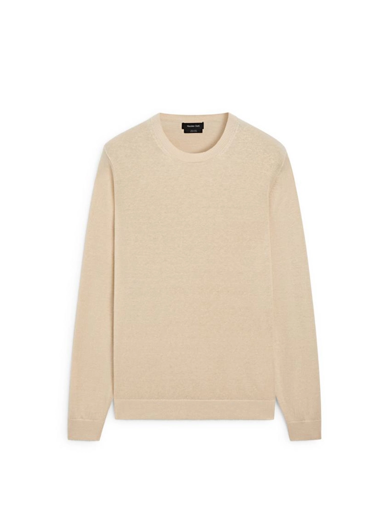 Свитер из льна с круглым вырезом