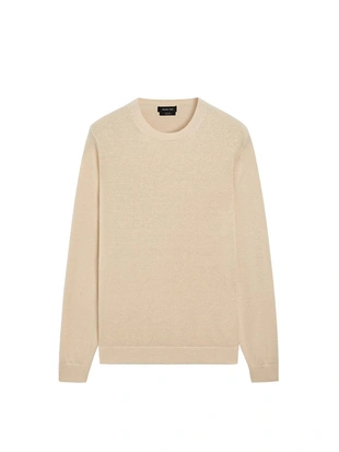 Свитер из льна с круглым вырезом- Заказать в России