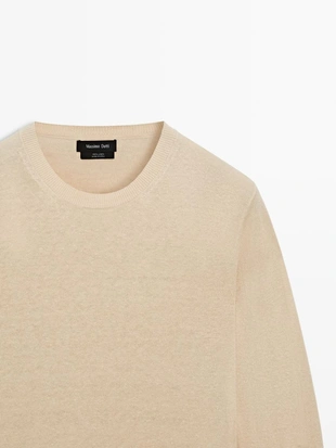 Свитер из льна с круглым вырезом- Заказать в России