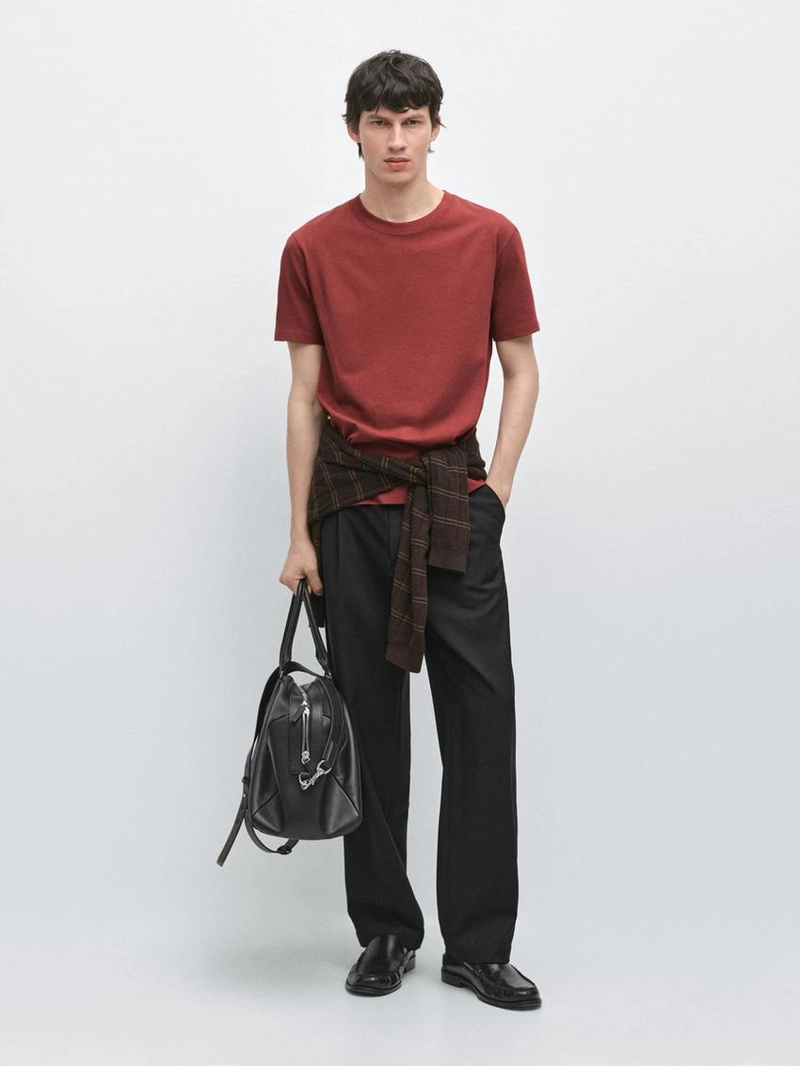 Футболка из хлопкового микса с коротким рукавом