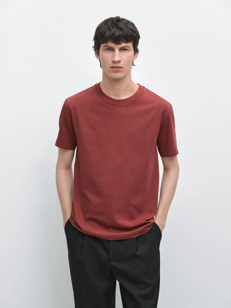 Футболка из хлопкового микса с коротким рукавом