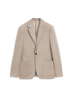 Пиджак из льна с приталенным кроем и деталями карманов- Заказать в России