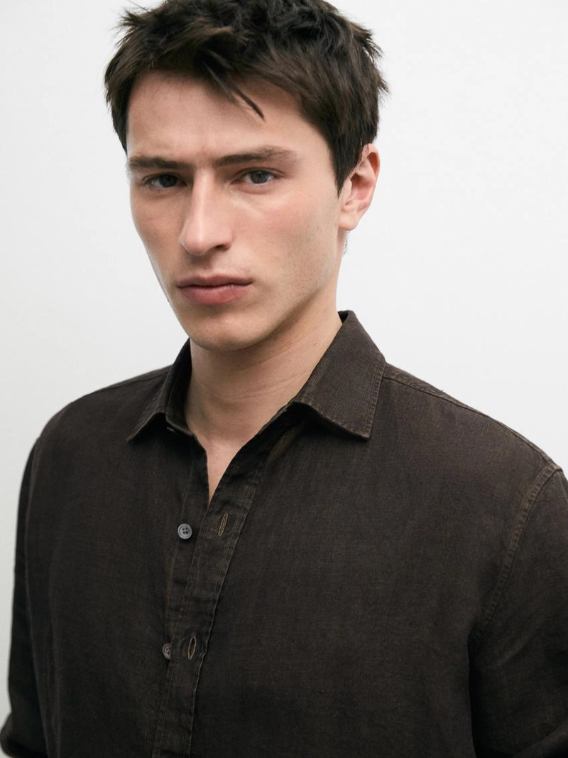 Рубашка свободного кроя из 100% льна