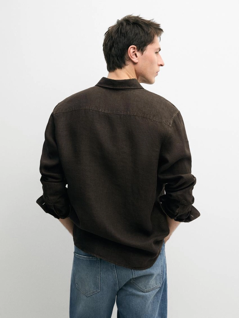 Рубашка свободного кроя из 100% льна