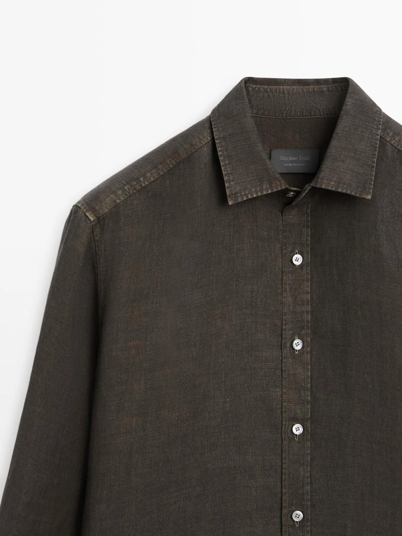 Рубашка свободного кроя из 100% льна