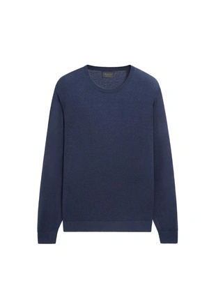 Свитер из льняно-кешмирной пряжи с круглым вырезом- Заказать в России