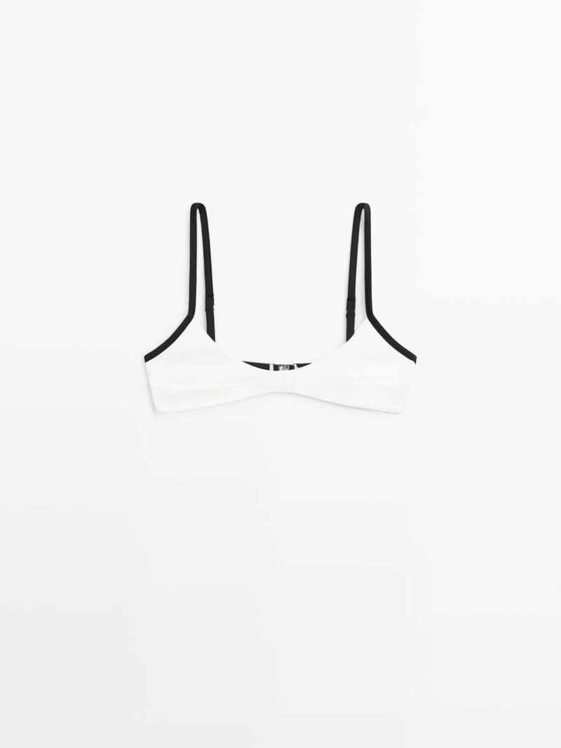 Топ бикини с контрастным текстурным узором