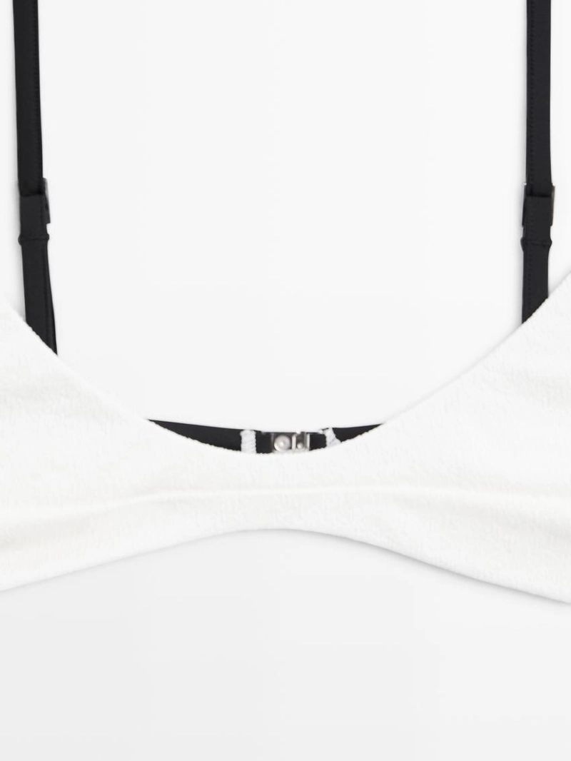 Топ бикини с контрастным текстурным узором