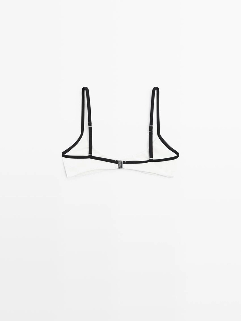 Топ бикини с контрастным текстурным узором