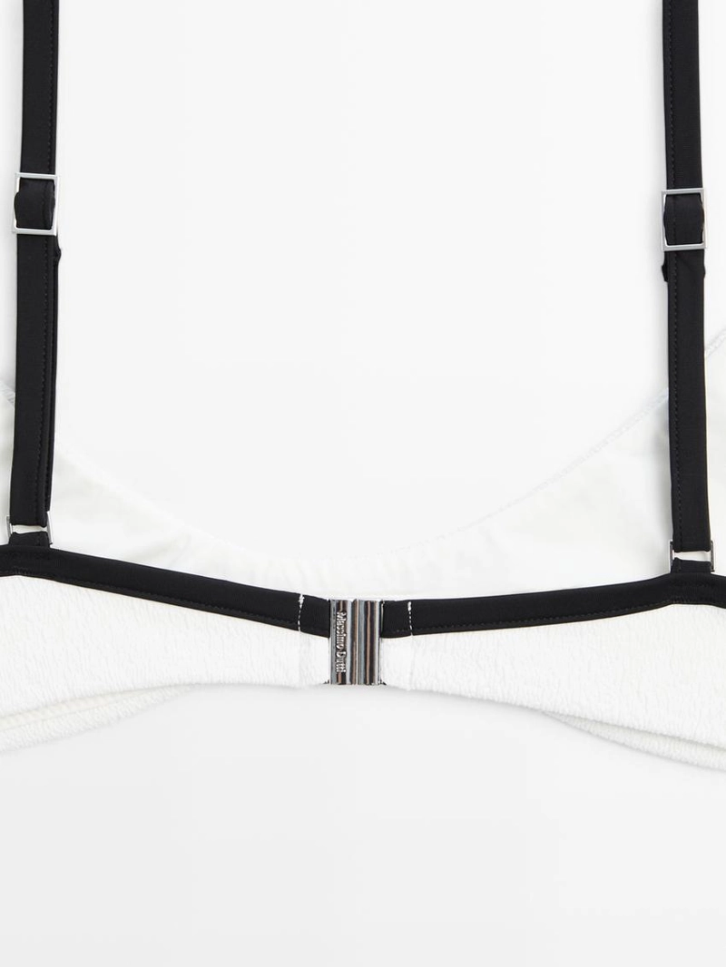 Топ бикини с контрастным текстурным узором