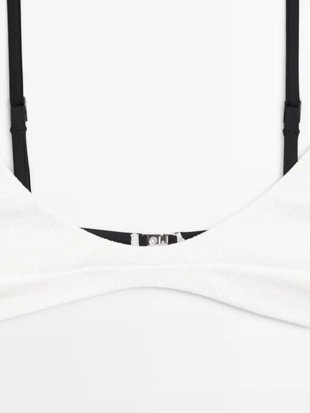 Топ бикини с контрастным текстурным узором- Заказать в России