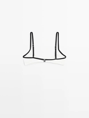 Топ бикини с контрастным текстурным узором- Заказать в России