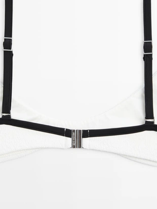 Топ бикини с контрастным текстурным узором- Заказать в России