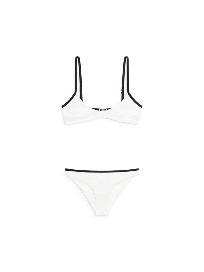 Топ бикини с контрастным текстурным узором