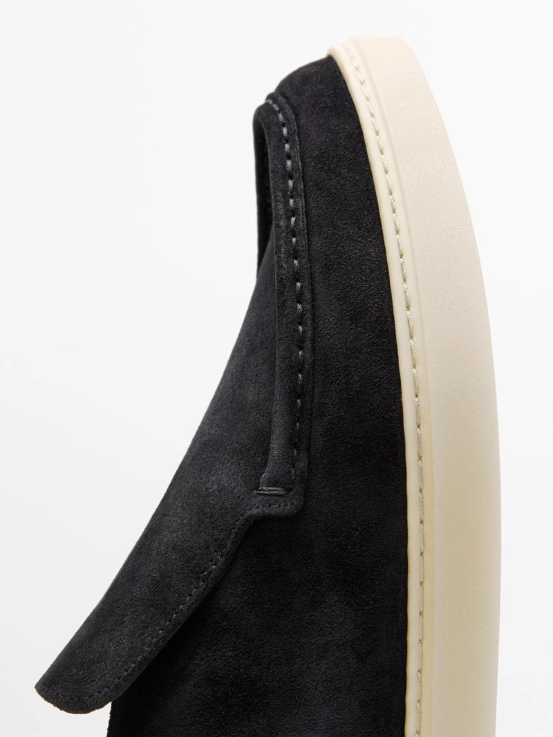 Туфли-лоферы в стиле ботинок из разделанной кожи