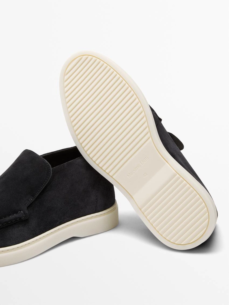 Туфли-лоферы в стиле ботинок из разделанной кожи