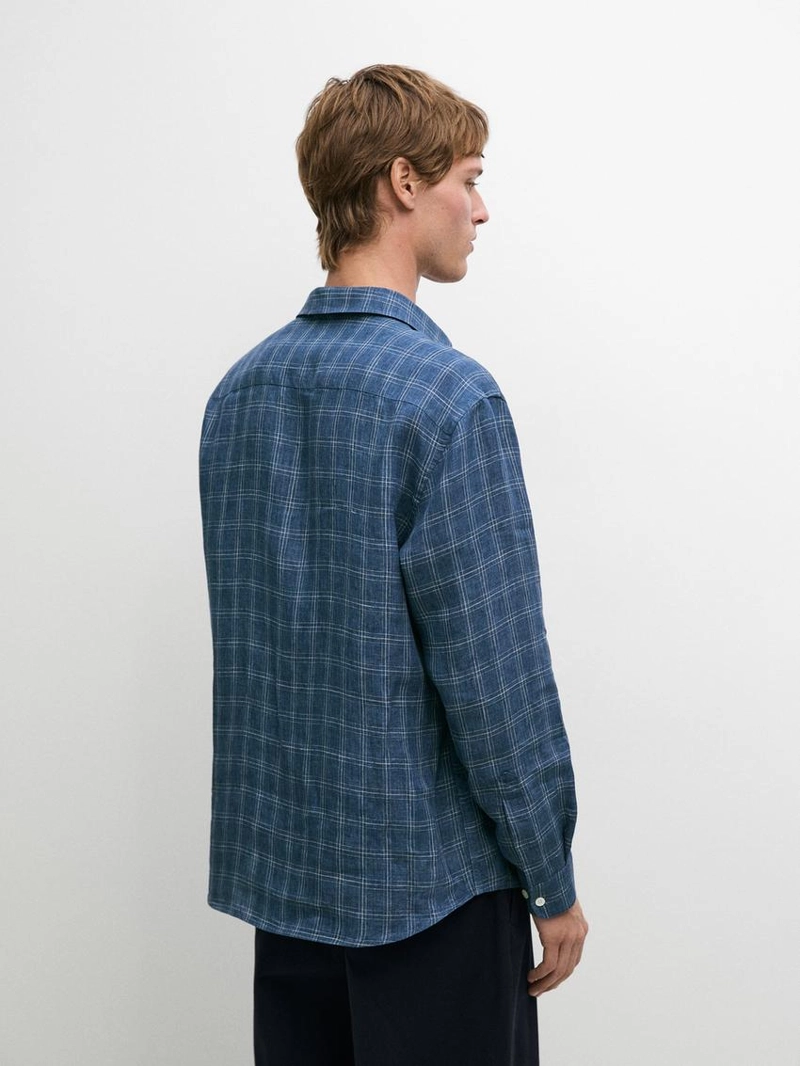 Рубашка из 100% льна в клетку