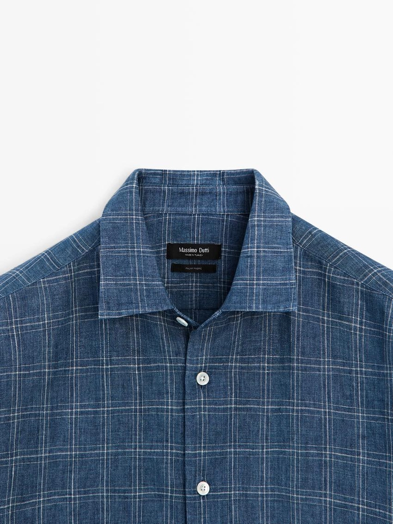 Рубашка из 100% льна в клетку