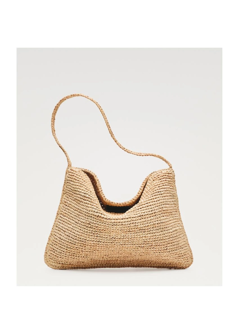 Сумочка с короткими ручками из рафии