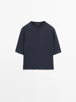 Футболка с короткими рукавами из хлопка oversize- Заказать в России