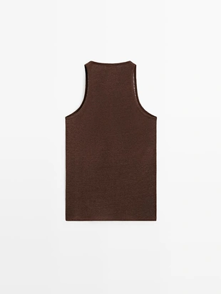 Топ на бретельках из 100% льна- Заказать в России