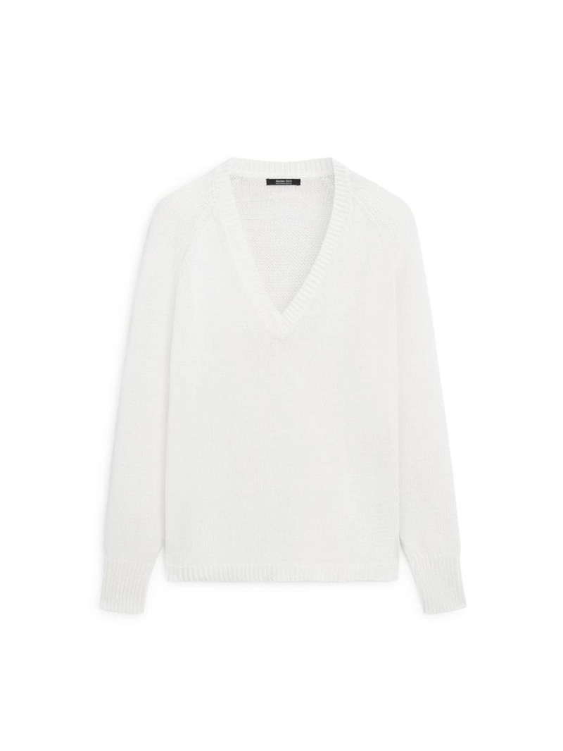 Водолазка из хлопково-вискозной смеси с v-образным вырезом