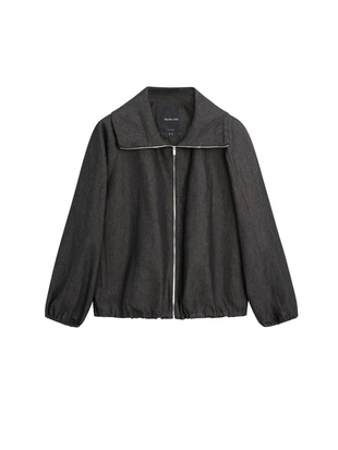 Куртка-бомбер из льняно-хлопковой смеси- Заказать в России