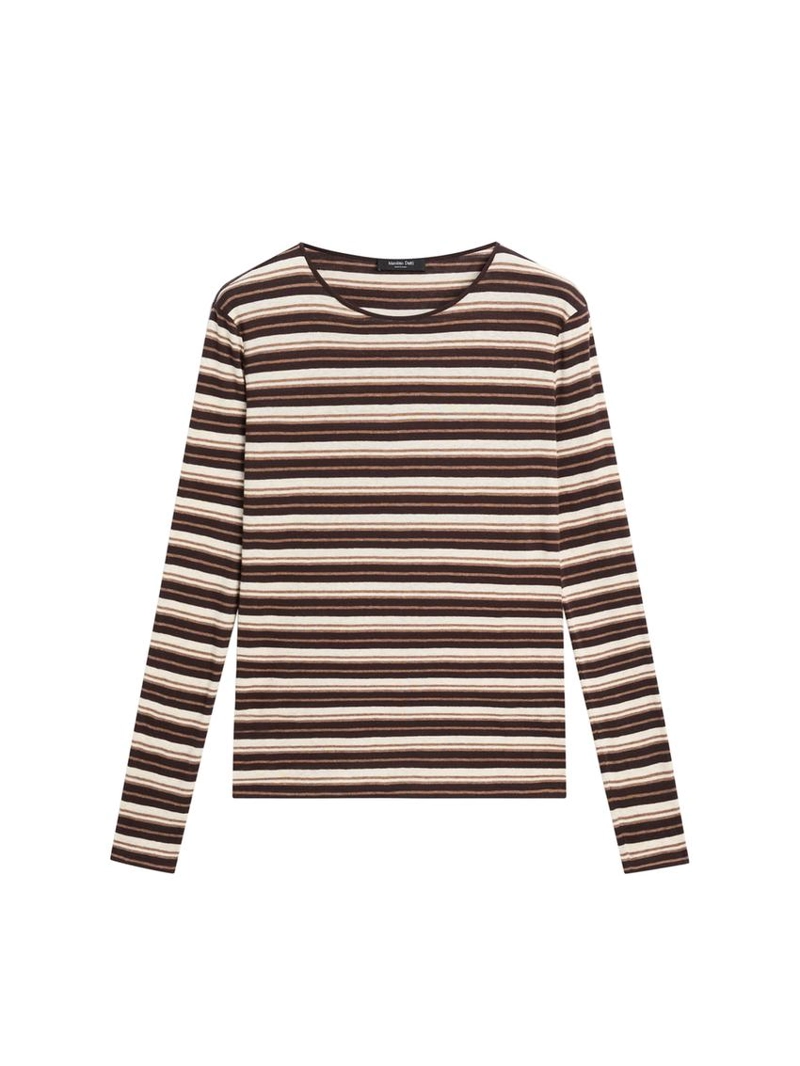 Футболка с длинным рукавом в полоску из смесового хлопка