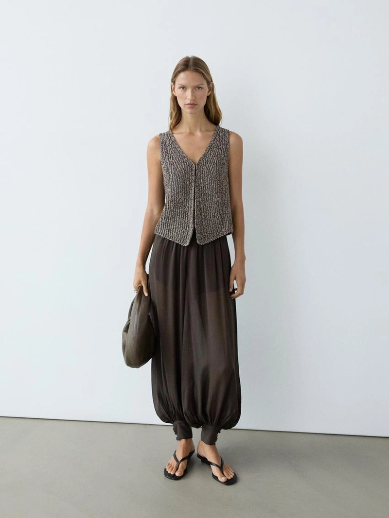 Жилет из хлопковой смеси с v-образным вырезом