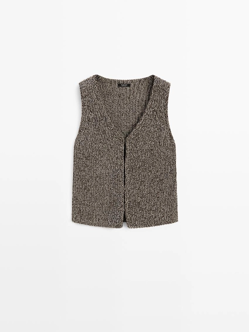 Жилет из хлопковой смеси с v-образным вырезом