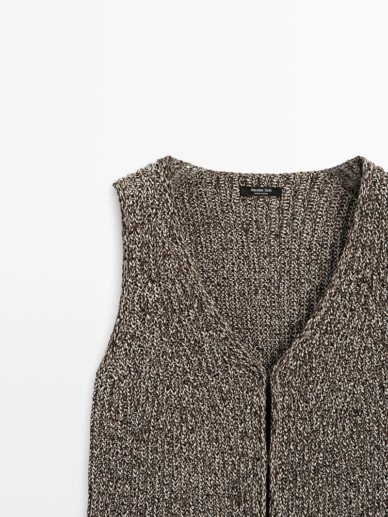 Жилет из хлопковой смеси с v-образным вырезом