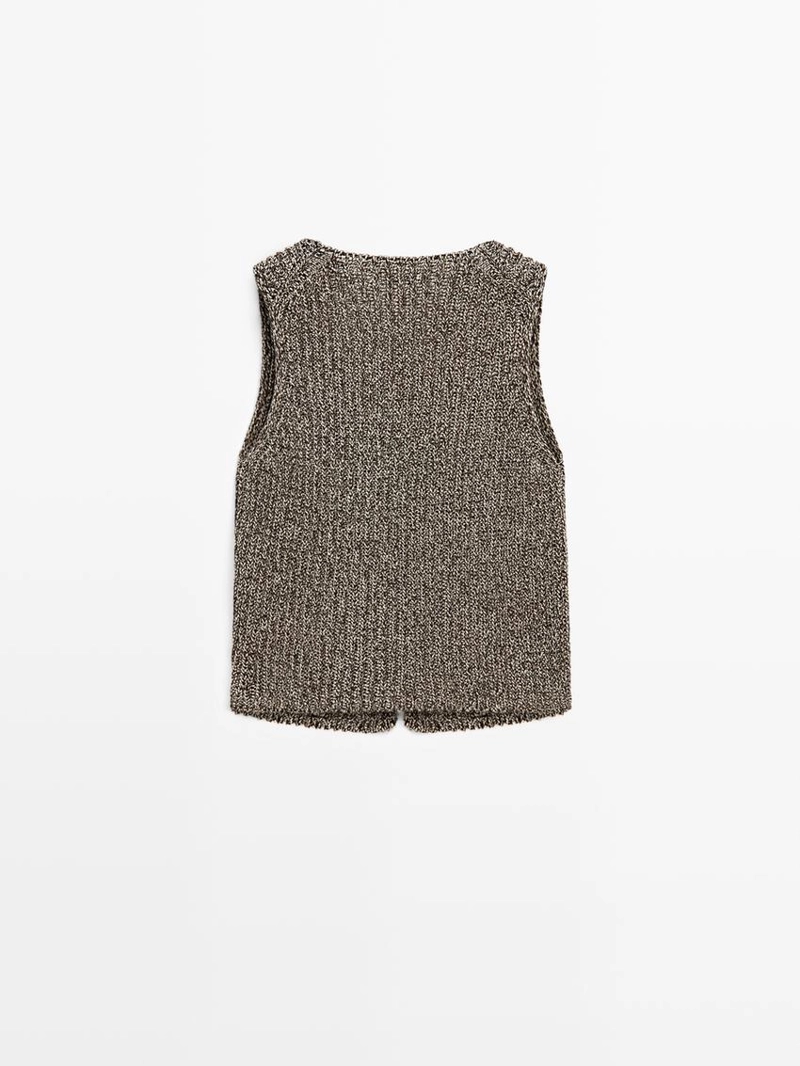 Жилет из хлопковой смеси с v-образным вырезом