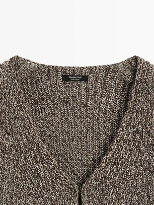 Жилет из хлопковой смеси с v-образным вырезом- Заказать в России