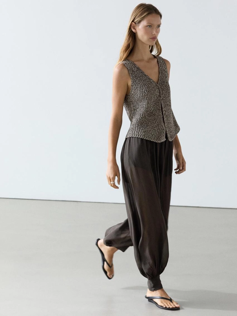 Жилет из хлопковой смеси с v-образным вырезом