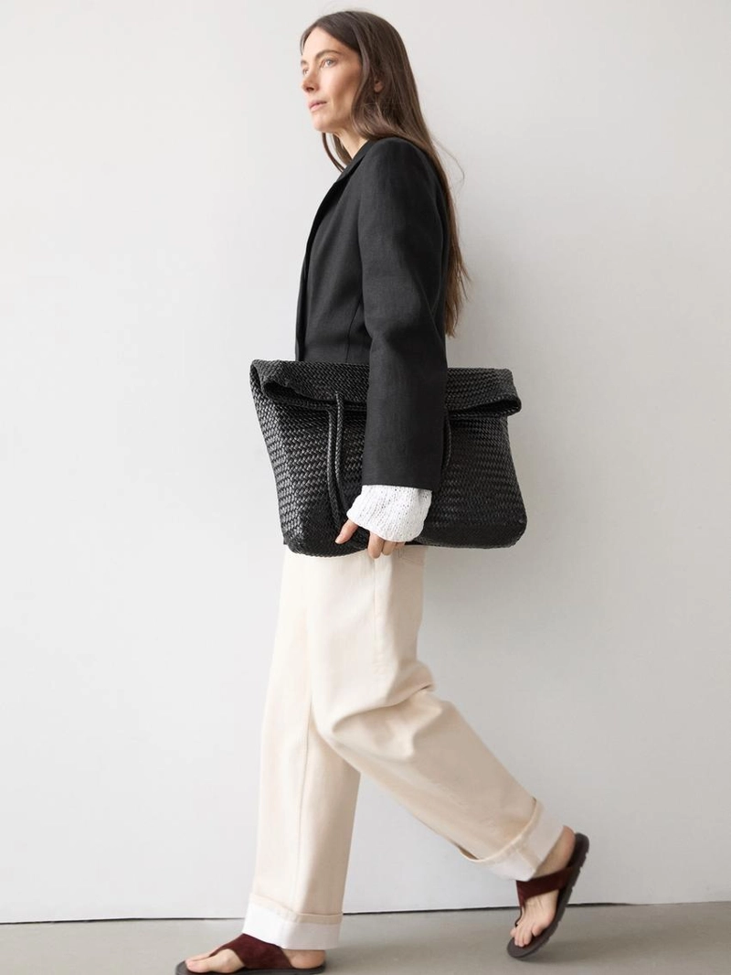 Льняной пиджак с перекрестной застежкой