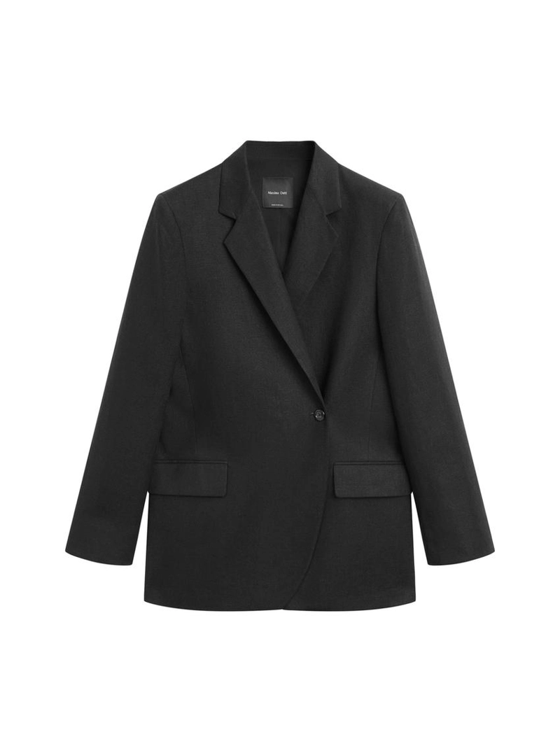 Льняной пиджак с перекрестной застежкой