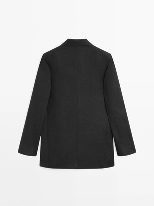 Льняной пиджак с перекрестной застежкой- Заказать в России