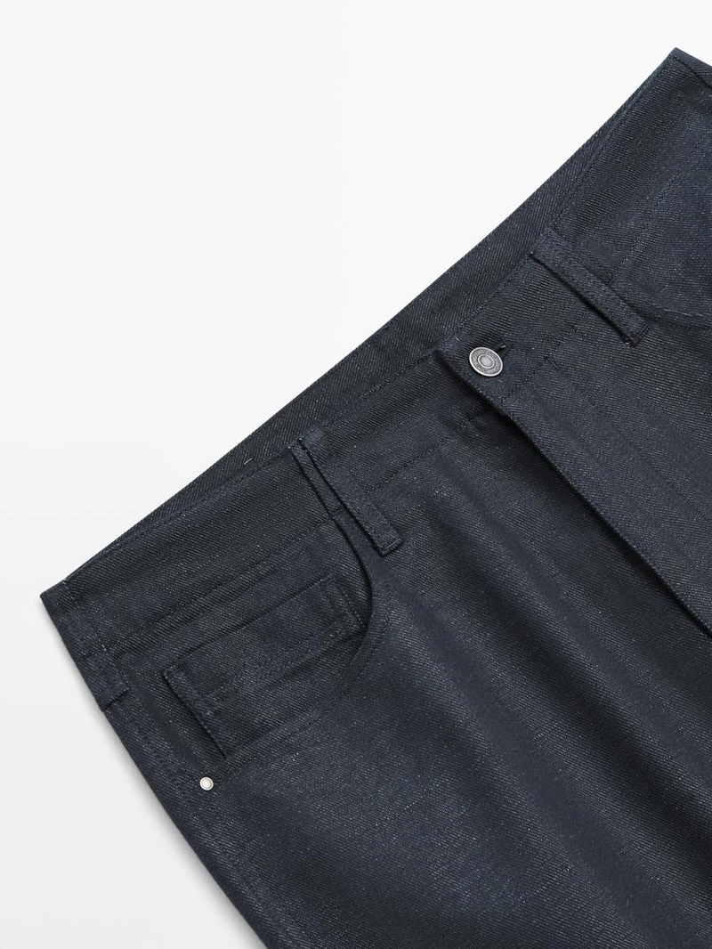 Джинсы из хлопка и льна с зауженным кроем