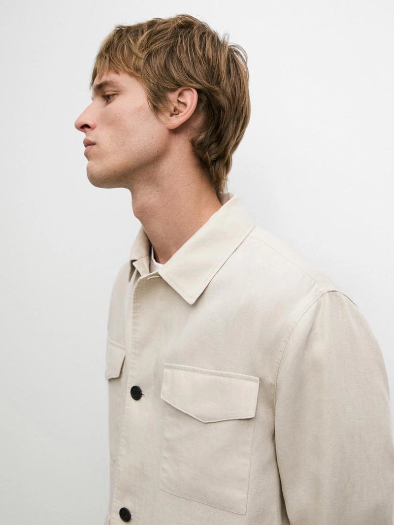 Легкая льняная куртка с карманами