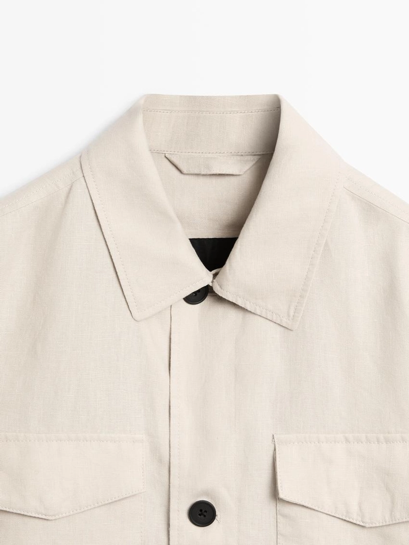 Легкая льняная куртка с карманами