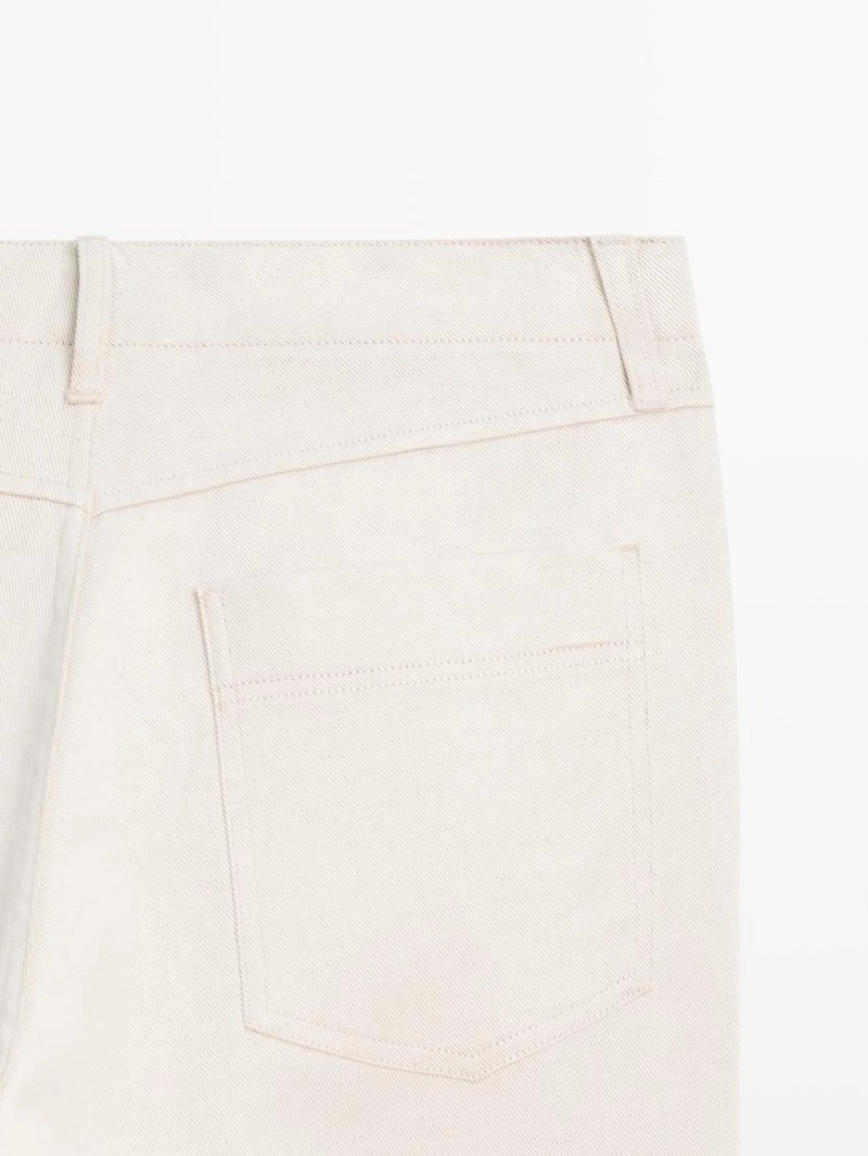 Джинсы из хлопка и льна с зауженным кроем