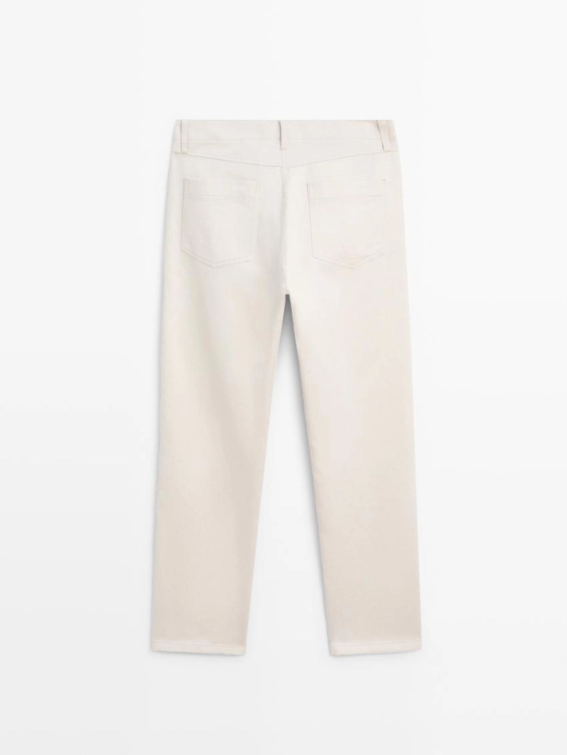 Джинсы из хлопка и льна с зауженным кроем